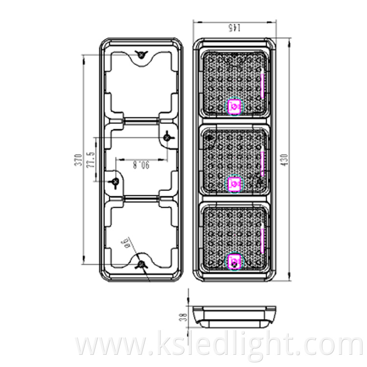 LED truck combination indicator stop tail reverse lighting truck led rear lamp for truck